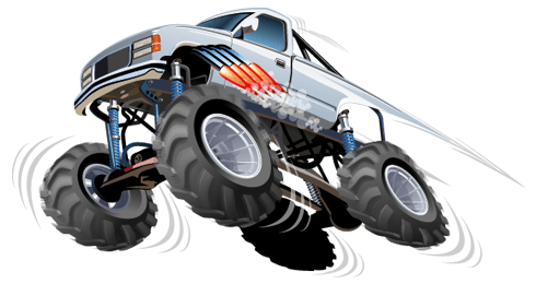 Adesivi per Bambini: Monster Truck bianco con salto