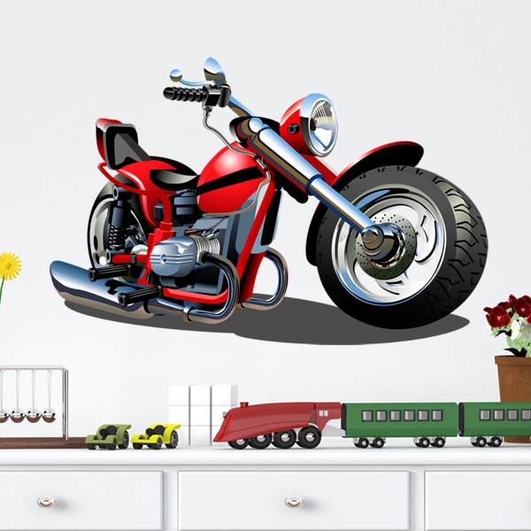 Adesivi per Bambini: Motocicletta Harley rosso e nero 1