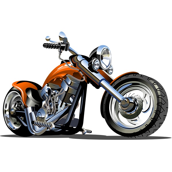 Adesivi per Bambini: Moto Chopper Arancione