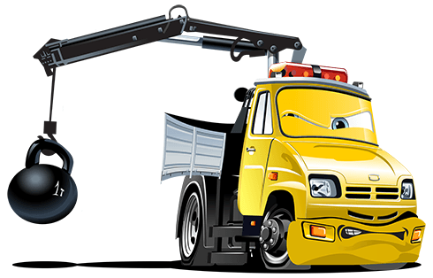 Adesivi per Bambini: Camion gru con palla da demolizione