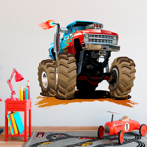 Adesivi per Bambini: Monster Truck blu e rosso 1