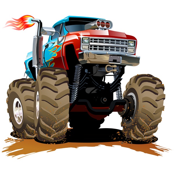 Adesivi per Bambini: Monster Truck blu e rosso