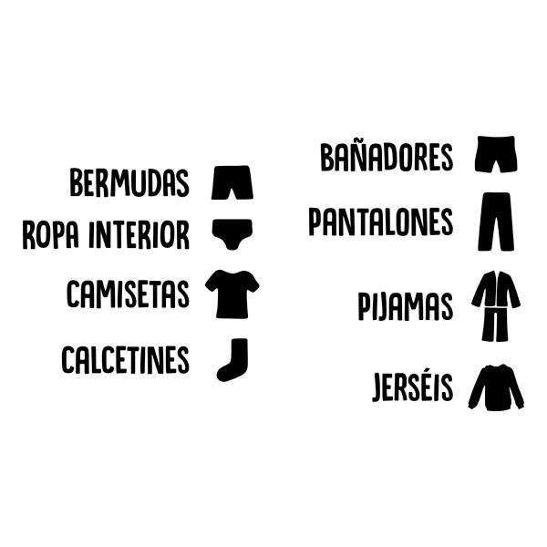 Adesivo Murale Etichette di Abbigliamento in Spagnolo StickersMurali