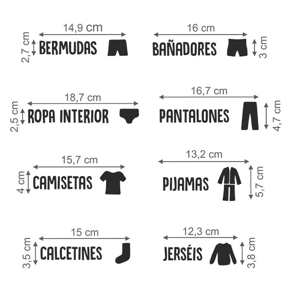 Adesivi Murali: Etichette di Abbigliamento in Spagnolo