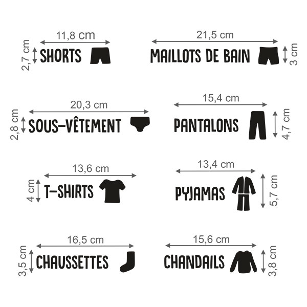 Adesivi Murali: Etichette di Abbigliamento in Francese