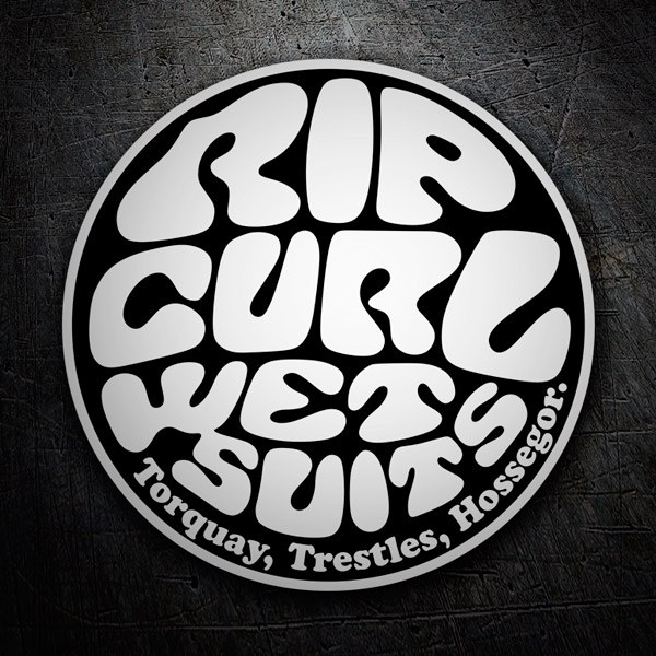 Adesivi per Auto e Moto: Rip Curl Curl Wet Suits bianco e nero