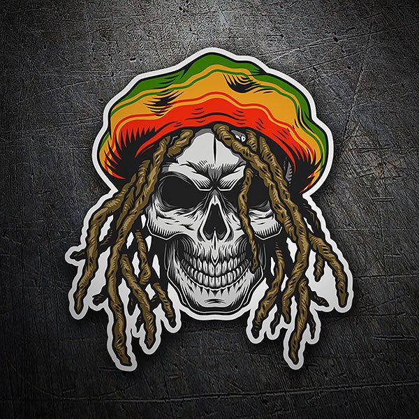 Adesivi per Auto e Moto: Cranio rasta Dise&ntilde;o Vinilo Decorativo