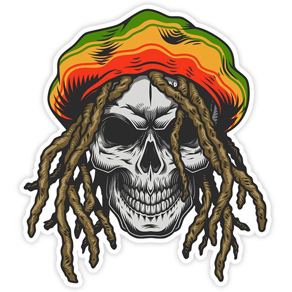 Adesivi per Auto e Moto: Cranio rasta Dise&ntilde;o Vinilo Decorativo