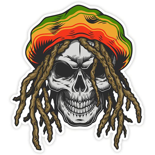 Adesivi per Auto e Moto: Cranio rasta Dise&ntilde;o Vinilo Decorativo