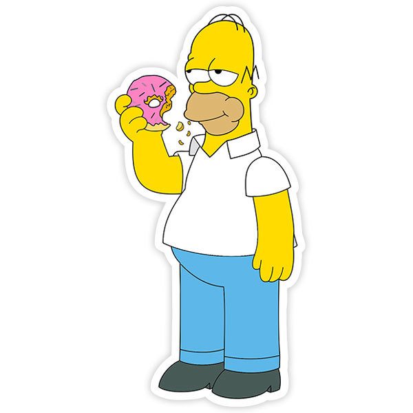 Adesivi per Auto e Moto: Homer Simpson che mangia le ciambelle