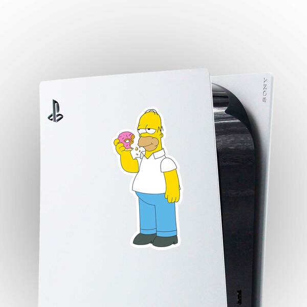 Adesivi per Auto e Moto: Homer Simpson che mangia le ciambelle