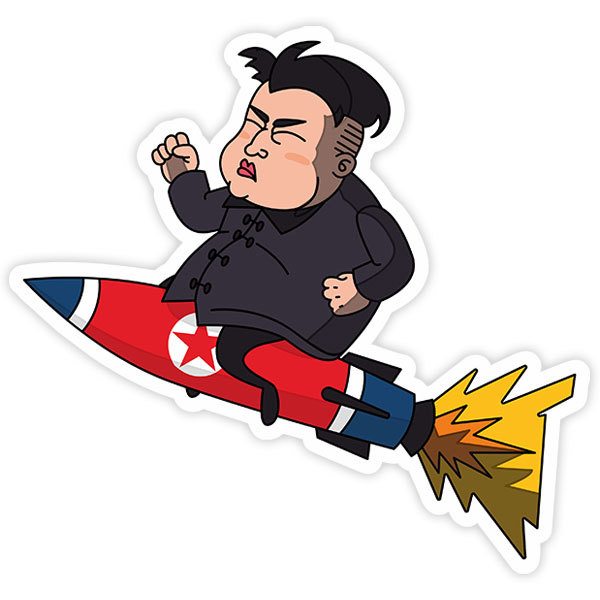 Adesivi per Auto e Moto: Kim Jong-un sobre misil