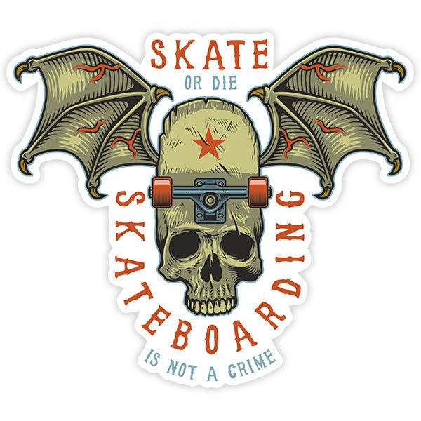 Adesivi per Auto e Moto: Skate is not a crime