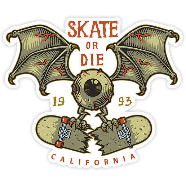 Adesivi per Auto e Moto: Skate or die, California