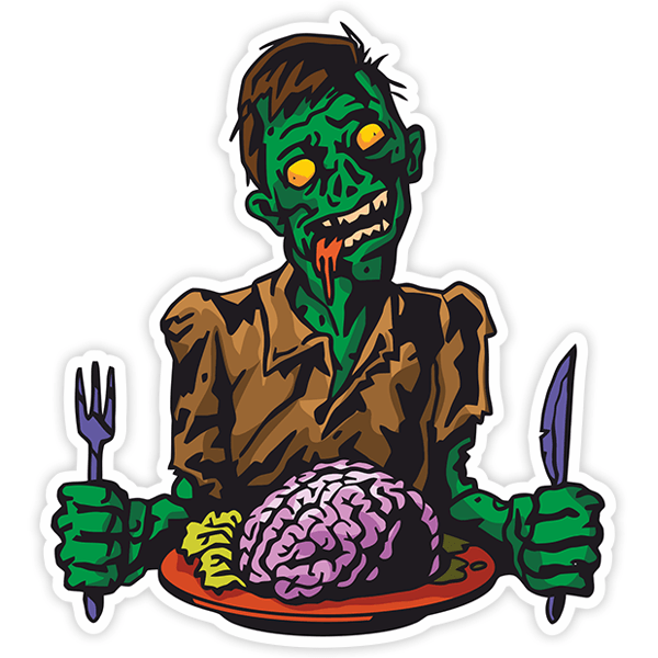 Adesivi per Auto e Moto: Zombie mangiare cervello