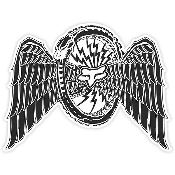 Adesivi per Auto e Moto: Logo Fox con ali