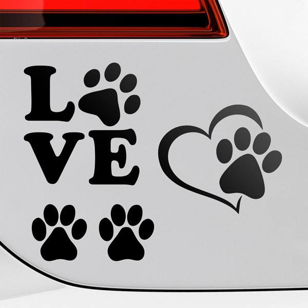 Adesivi per Auto e Moto: Set Amore per il cane