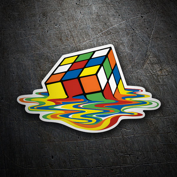 Adesivi per Auto e Moto: Cubo di Rubik Derretido