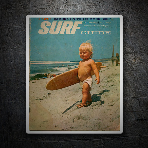 Adesivi per Auto e Moto: Copertina vintage rivista Surf Guide