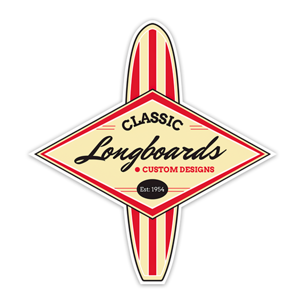 Adesivi per Auto e Moto: Surf Classic Longboards 0
