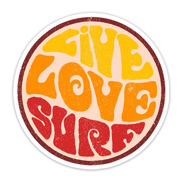 Adesivi per Auto e Moto: Live Love Surf