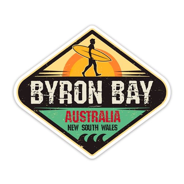 Adesivi per Auto e Moto: Surfista in Byron Bay
