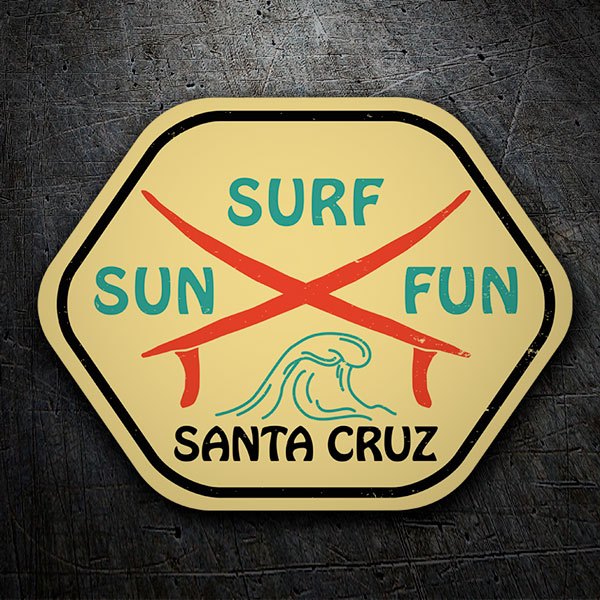 Adesivi per Auto e Moto: Santa Cruz Sun, Surf, Fun 1