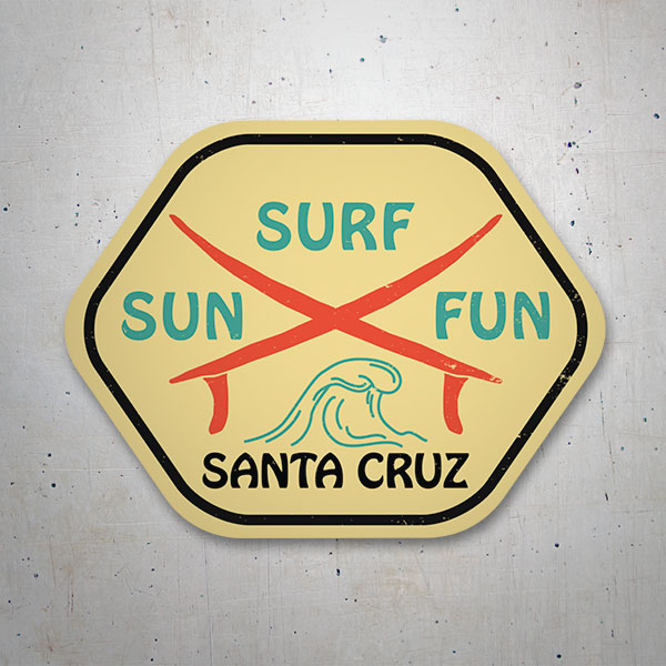 Adesivi per Auto e Moto: Santa Cruz Sun, Surf, Fun