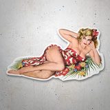 Adesivi per Auto e Moto: Ragazza Pin Up Hawaiana 3