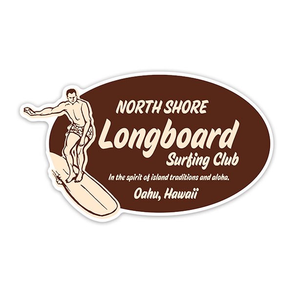 Adesivi per Auto e Moto: North Shore Longboard Hawaii