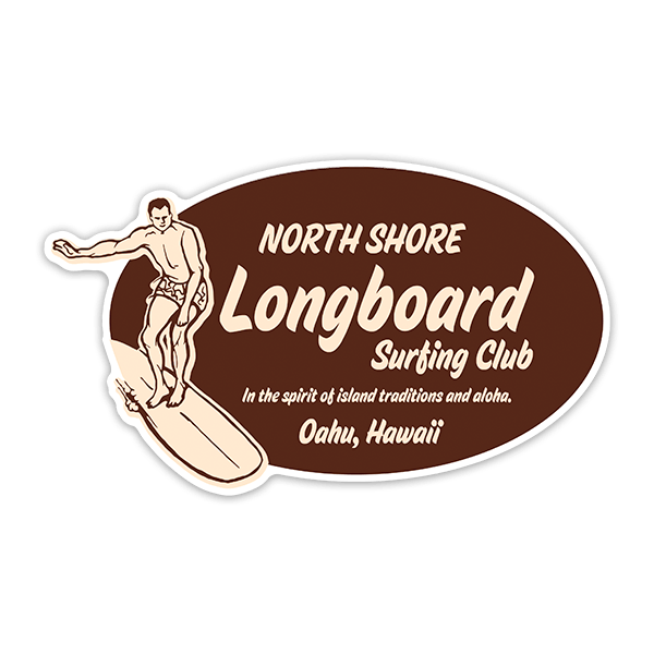 Adesivi per Auto e Moto: North Shore Longboard Hawaii