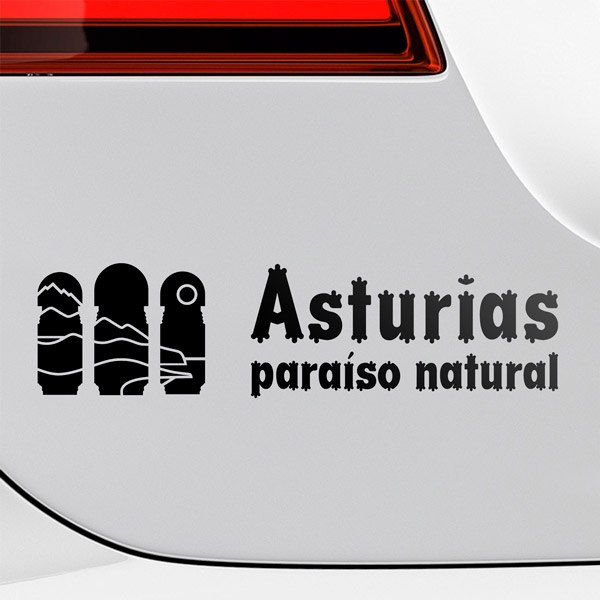 Adesivi per Auto e Moto: Asturie, paradiso naturale, slogan