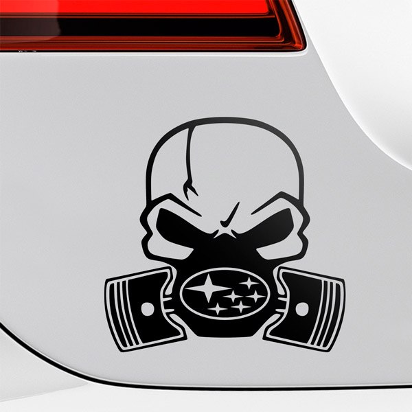 Teschio Subaru con maschera antigas e pistoni 2/3