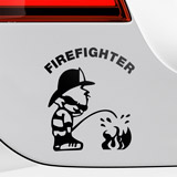 Adesivi per Auto e Moto: Pompiere che Spegne il Fuoco in Inglese 2