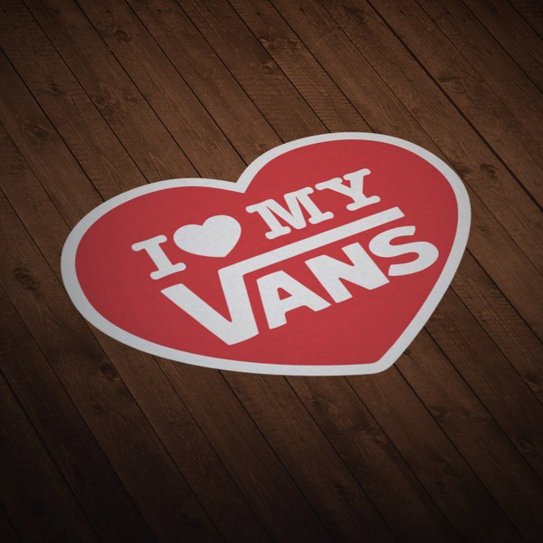 Adesivi per Auto e Moto: I love my Vans rosso