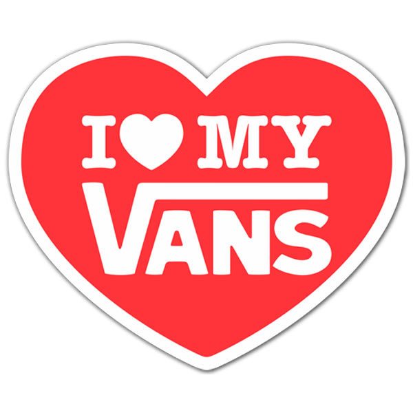 Adesivi per Auto e Moto: I love my Vans rosso
