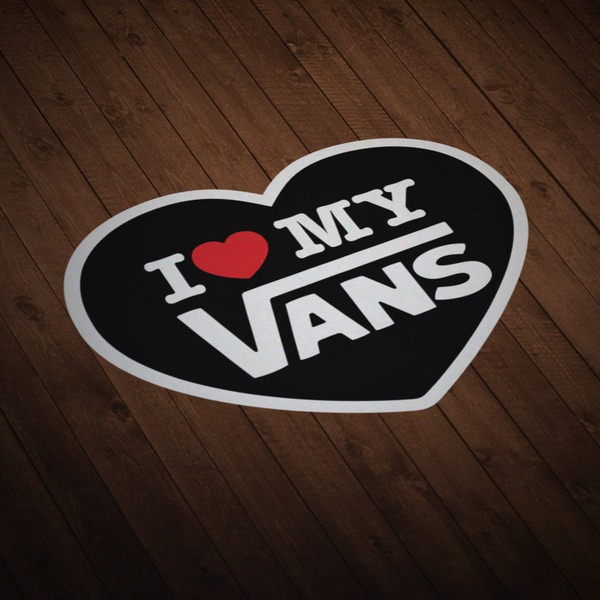 Adesivi per Auto e Moto: I love my Vans nero