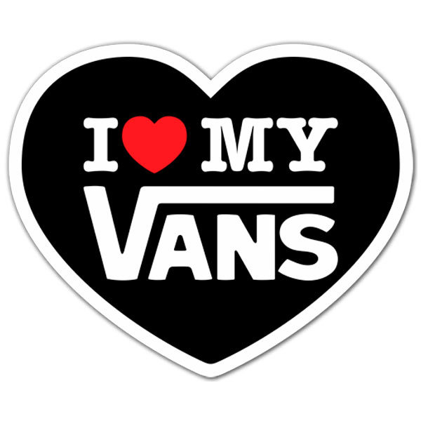 Adesivi per Auto e Moto: I love my Vans nero