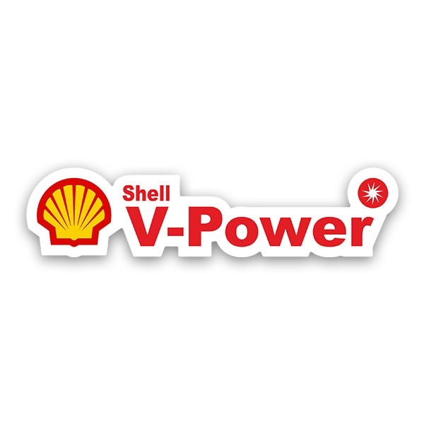 Adesivi per Auto e Moto: Logo di Shell con la parola V-Power