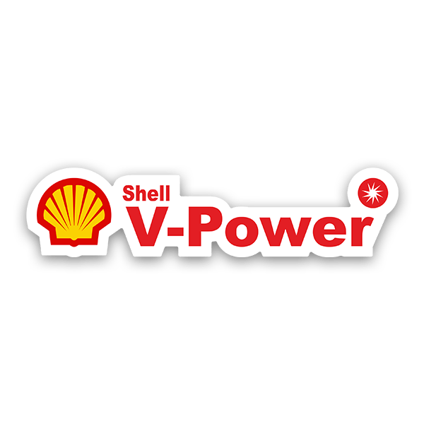 Adesivi per Auto e Moto: Logo di Shell con la parola V-Power