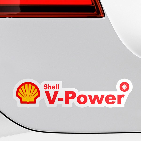 Adesivi per Auto e Moto: Logo di Shell con la parola V-Power