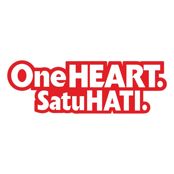 Adesivi per Auto e Moto: One Heart Satu Hati