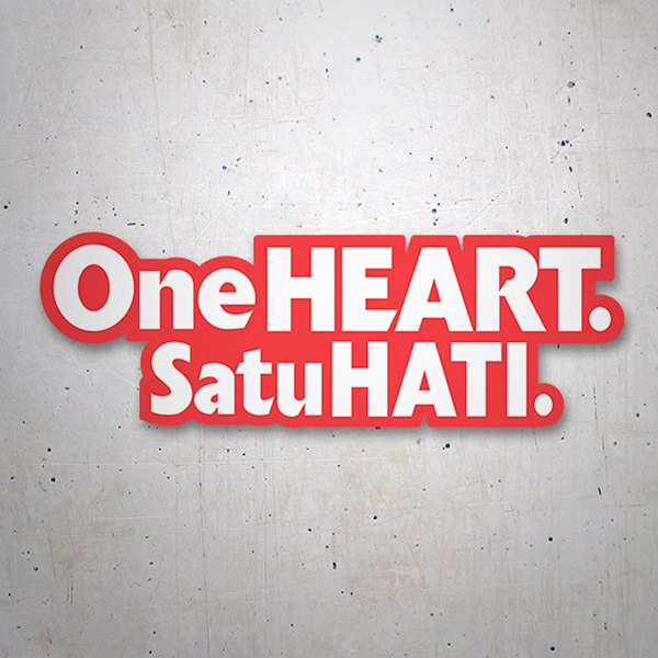 Adesivi per Auto e Moto: One Heart Satu Hati