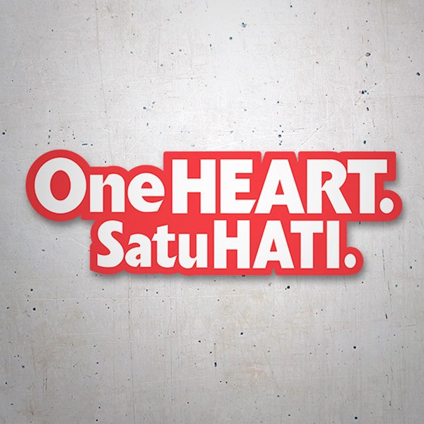 Adesivi per Auto e Moto: One Heart Satu Hati