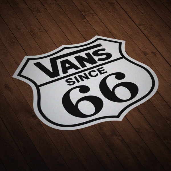 Adesivi per Auto e Moto: Vans Route 66 bianco