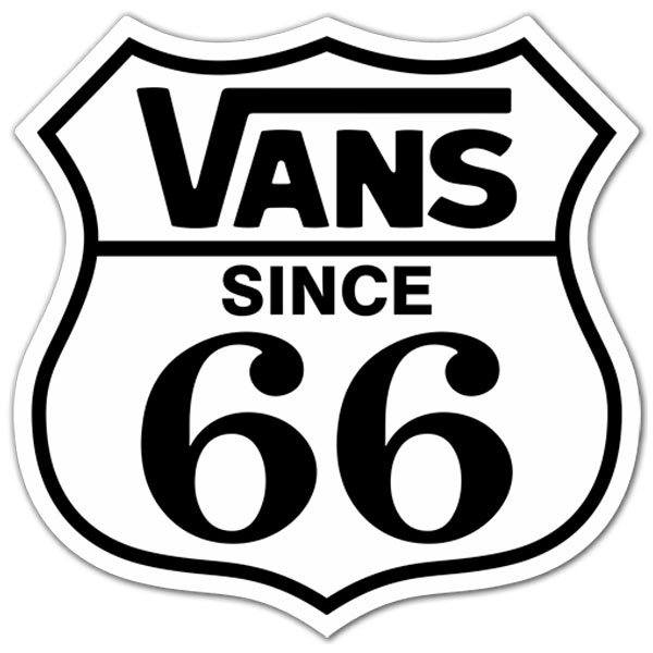 Adesivi per Auto e Moto: Vans Route 66 bianco