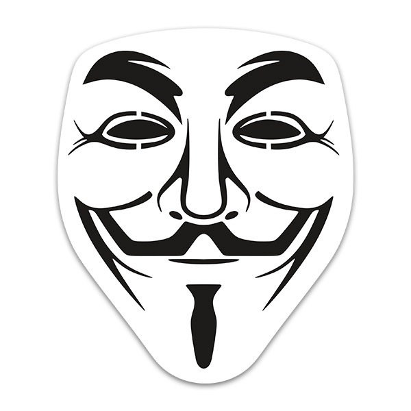 Adesivi per Auto e Moto: V per Vendetta - Anonymous Maschera