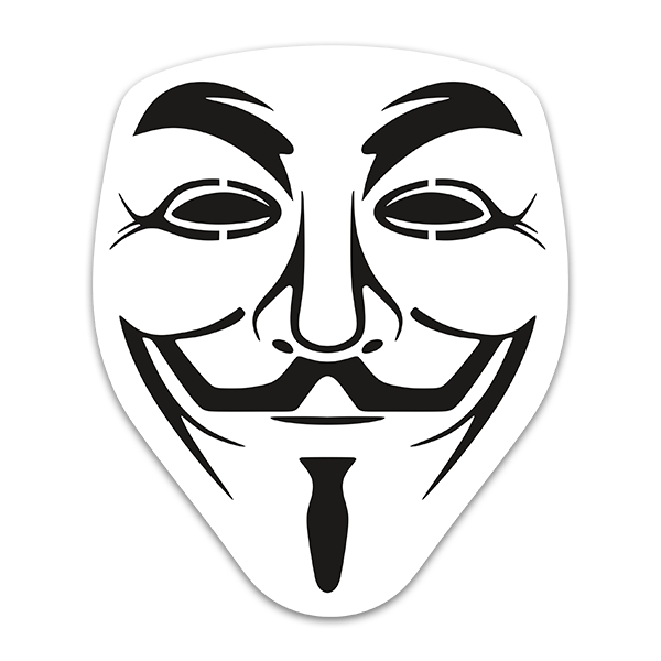 Adesivi per Auto e Moto: V per Vendetta - Anonymous Maschera 0
