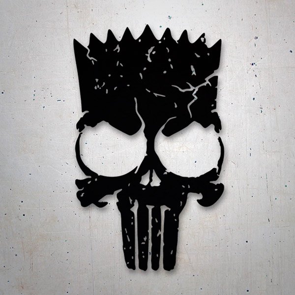 Adesivi per Auto e Moto: Teschio The Punisher con Corona