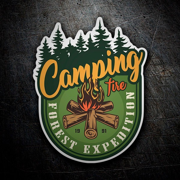 Adesivi per Auto e Moto: Camping Forest Expedition